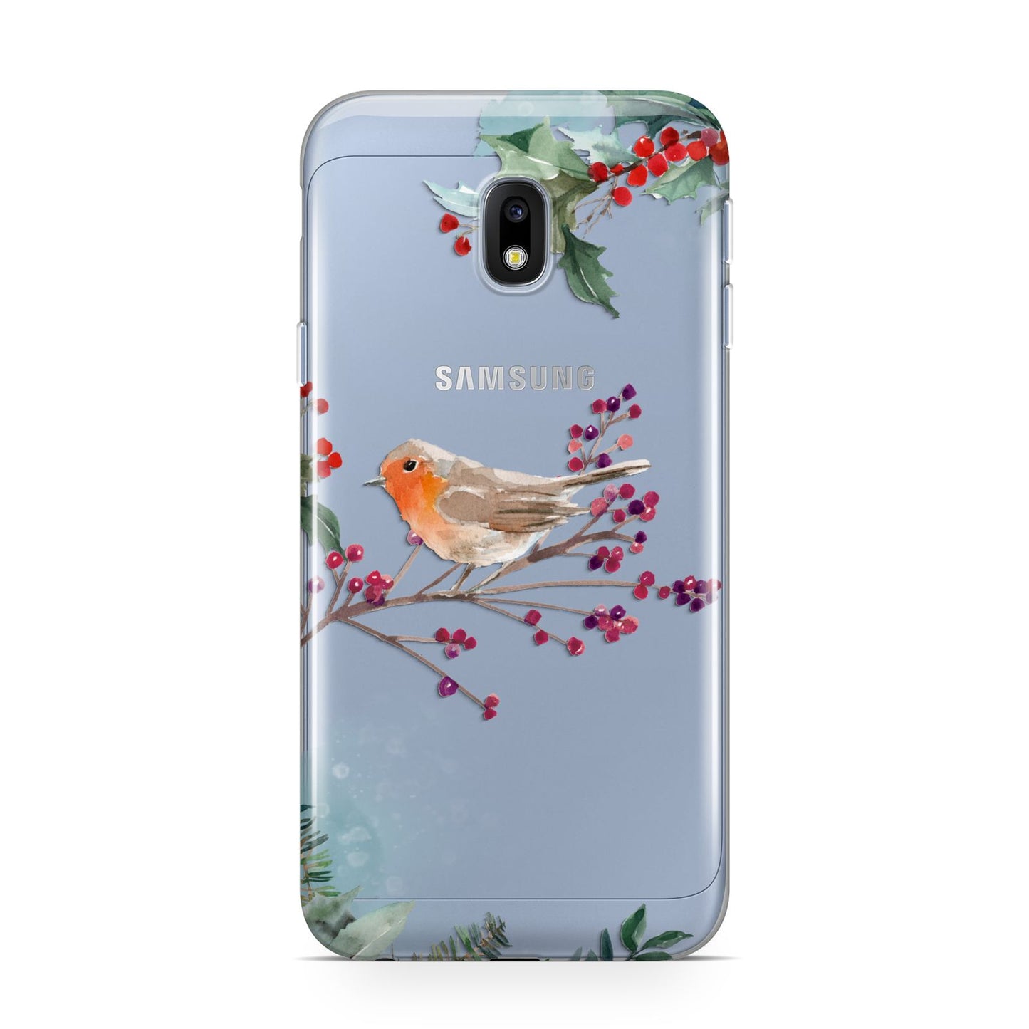 Christmas Robin Floral Samsung Galaxy J3 2017 Case