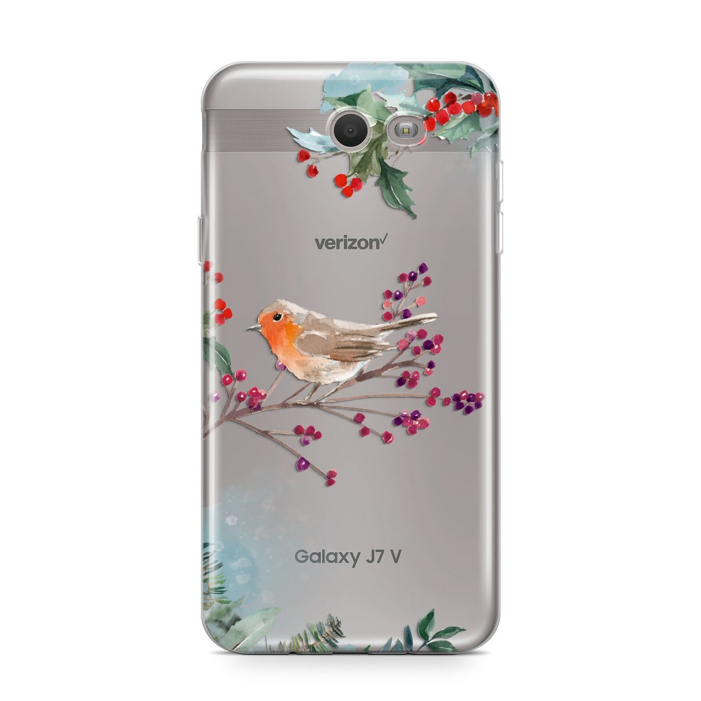 Christmas Robin Floral Samsung Galaxy J7 2017 Case