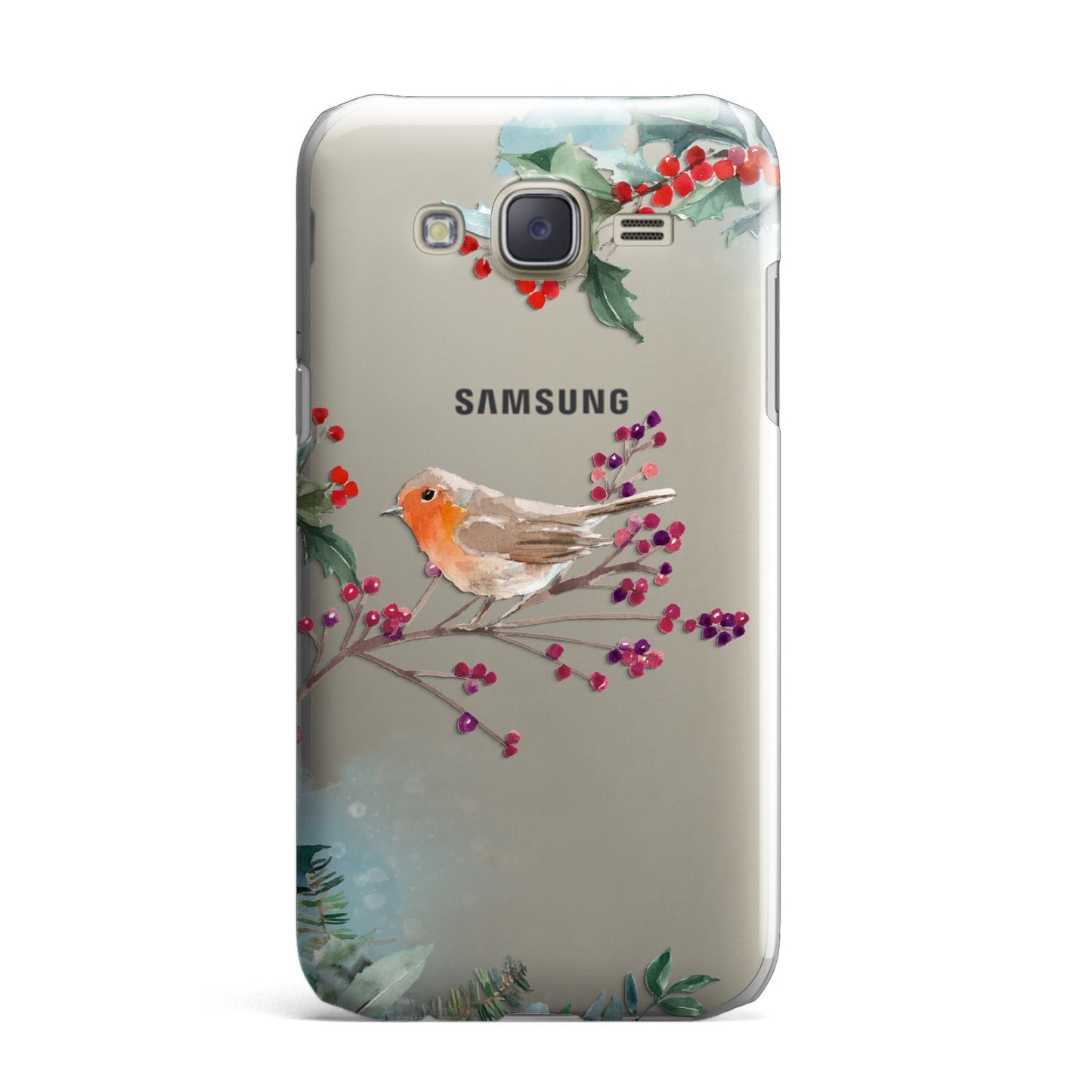 Christmas Robin Floral Samsung Galaxy J7 Case