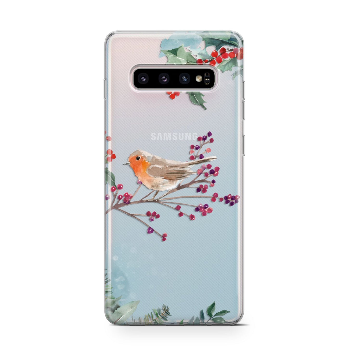 Christmas Robin Floral Samsung Galaxy S10 Case