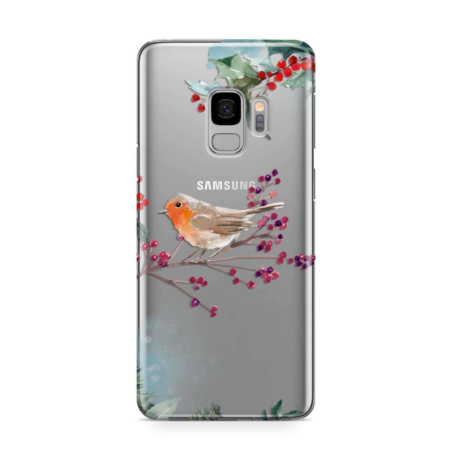Christmas Robin Floral Samsung Galaxy S9 Case
