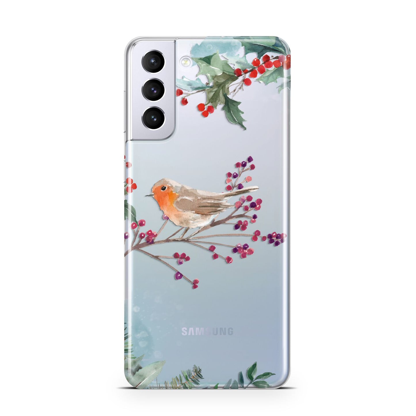 Christmas Robin Floral Samsung S21 Plus Phone Case