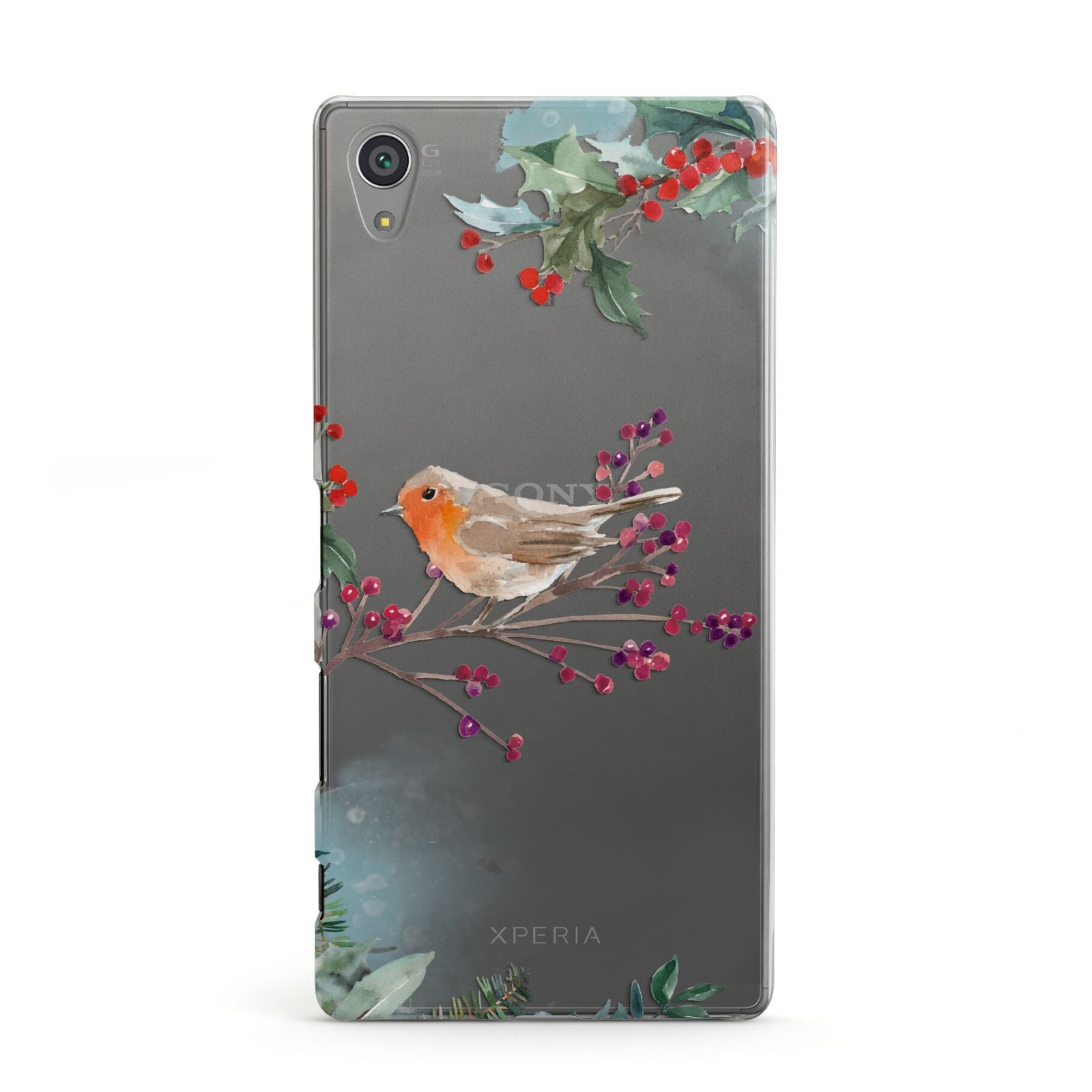 Christmas Robin Floral Sony Xperia Case