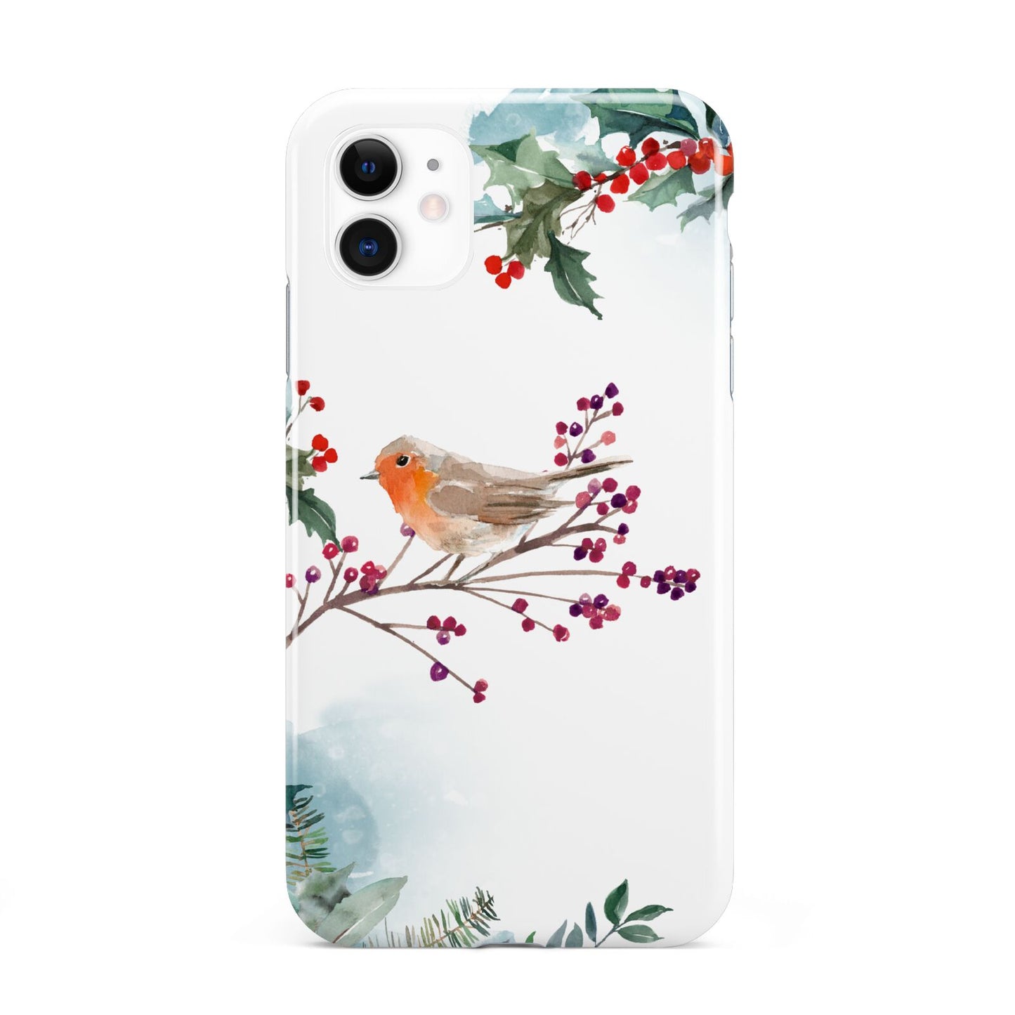 Christmas Robin Floral iPhone 11 3D Tough Case