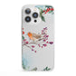 Christmas Robin Floral iPhone 13 Pro Clear Bumper Case