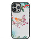 Christmas Robin Floral iPhone 13 Pro Max Black Impact Case on Silver phone
