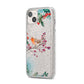 Christmas Robin Floral iPhone 14 Plus Glitter Tough Case Starlight Angled Image