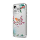 Christmas Robin Floral iPhone 14 Pro Max Clear Tough Case Silver Angled Image