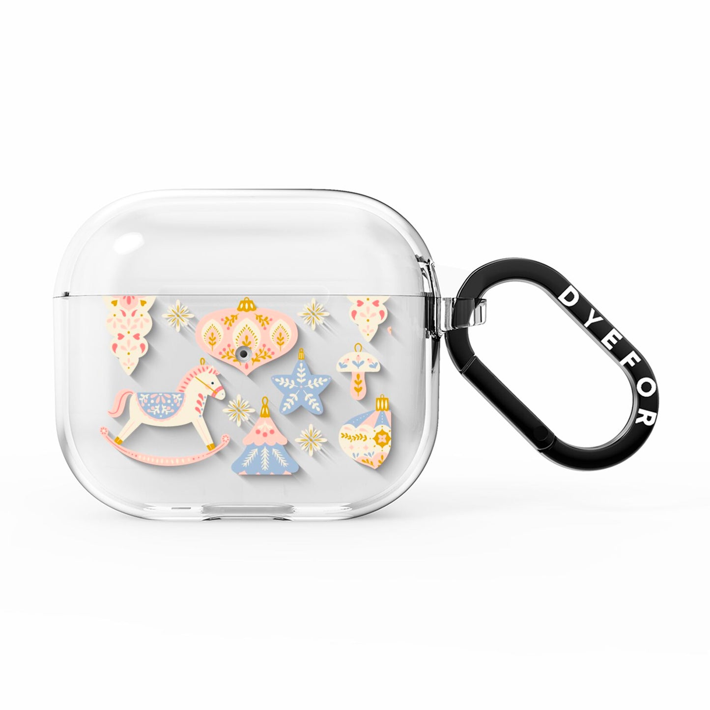 Christmas Rocking Horse AirPods Clear Case 3rd Gen