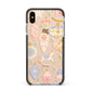 Christmas Rocking Horse Apple iPhone Xs Max Impact Case Black Edge on Gold Phone