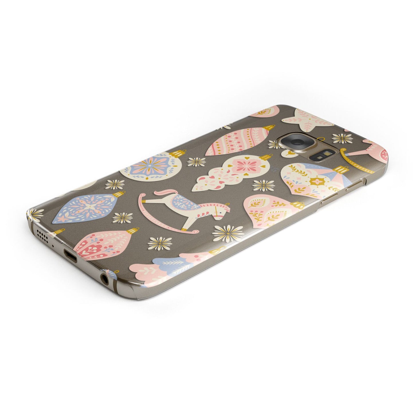 Christmas Rocking Horse Protective Samsung Galaxy Case Angled Image