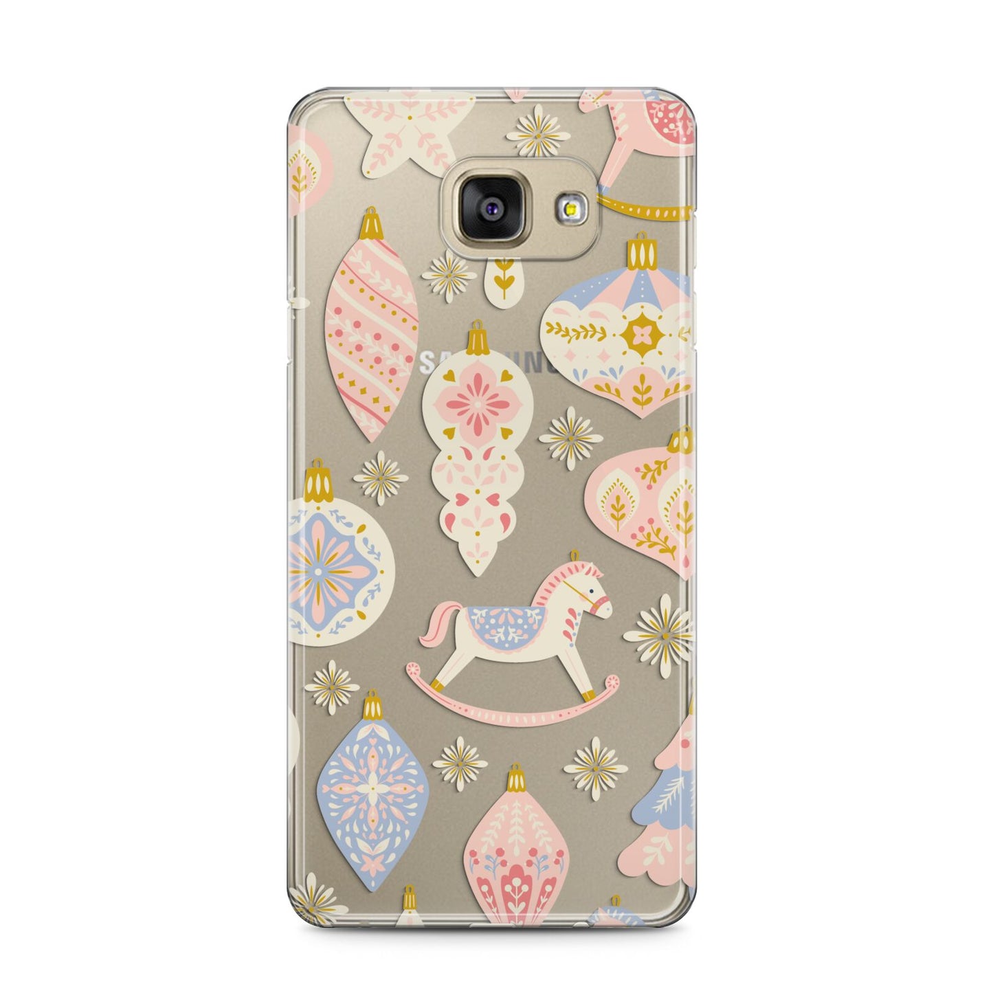 Christmas Rocking Horse Samsung Galaxy A5 2016 Case on gold phone