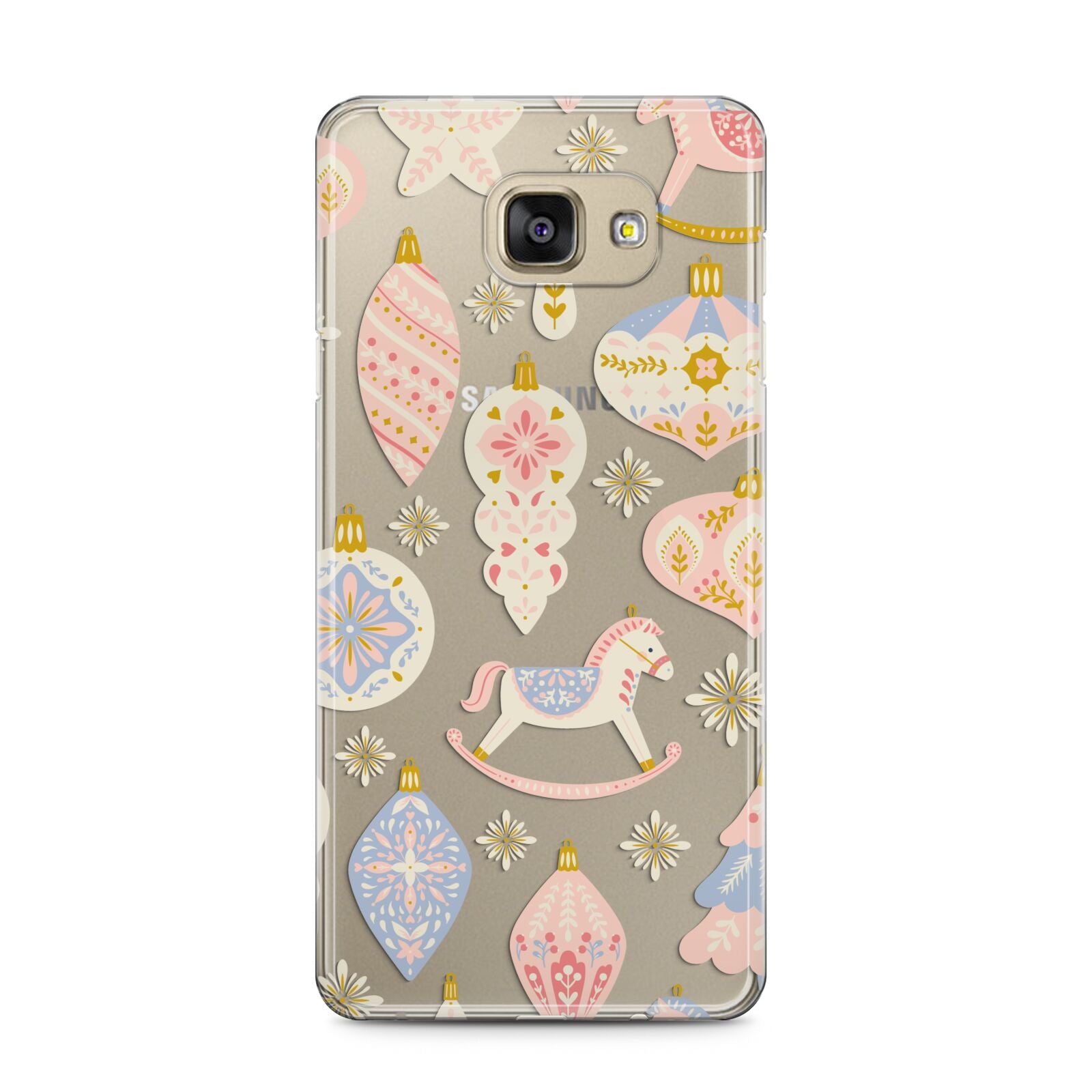 Christmas Rocking Horse Samsung Galaxy A5 2016 Case on gold phone