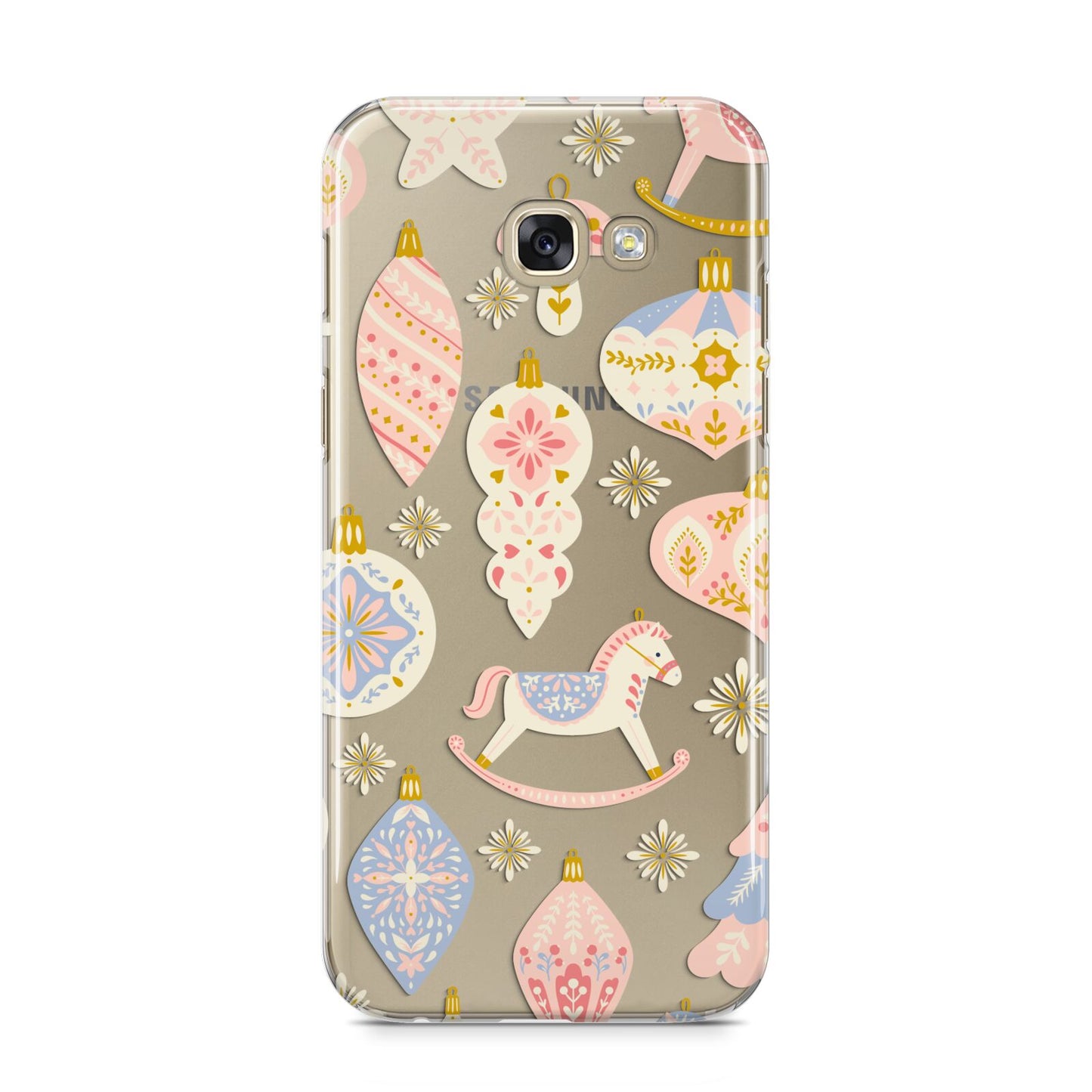 Christmas Rocking Horse Samsung Galaxy A5 2017 Case on gold phone