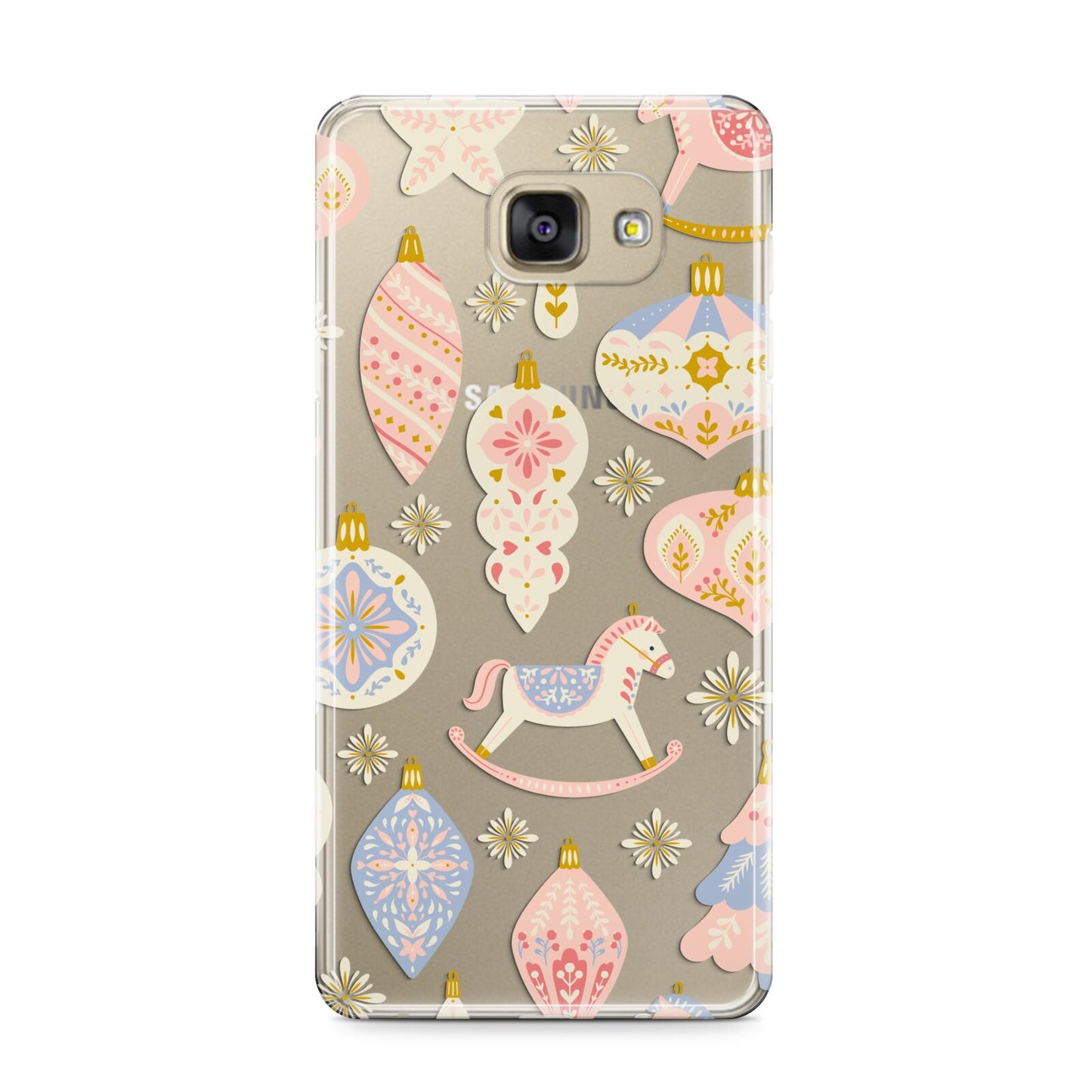 Christmas Rocking Horse Samsung Galaxy A9 2016 Case on gold phone