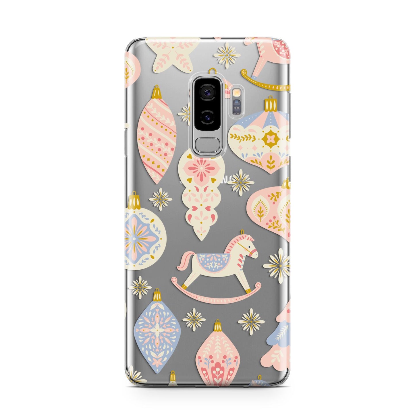 Christmas Rocking Horse Samsung Galaxy S9 Plus Case on Silver phone