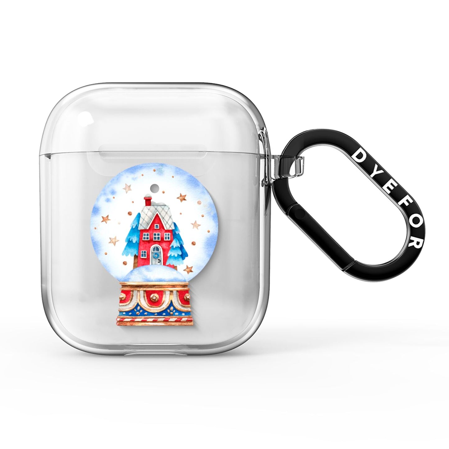 Christmas Snow Globe Pattern AirPods Clear Case
