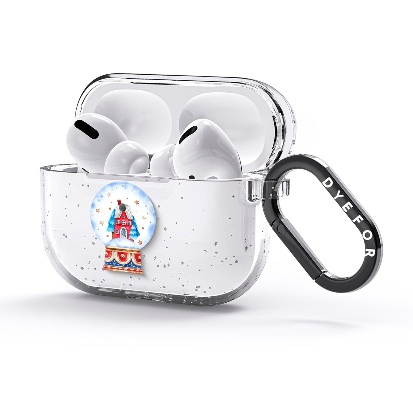 Christmas Snow Globe Pattern AirPods Glitter Case 3rd Gen Side Image