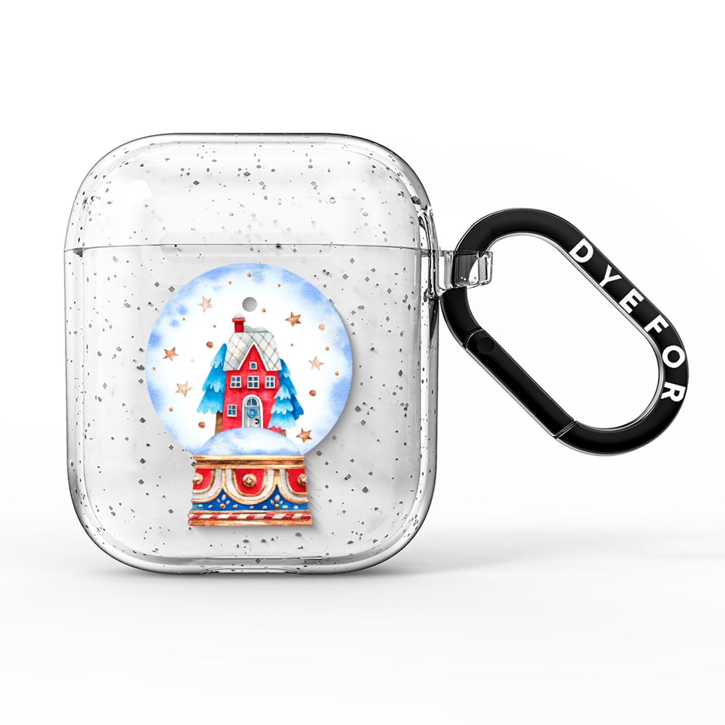 Christmas Snow Globe Pattern AirPods Glitter Case