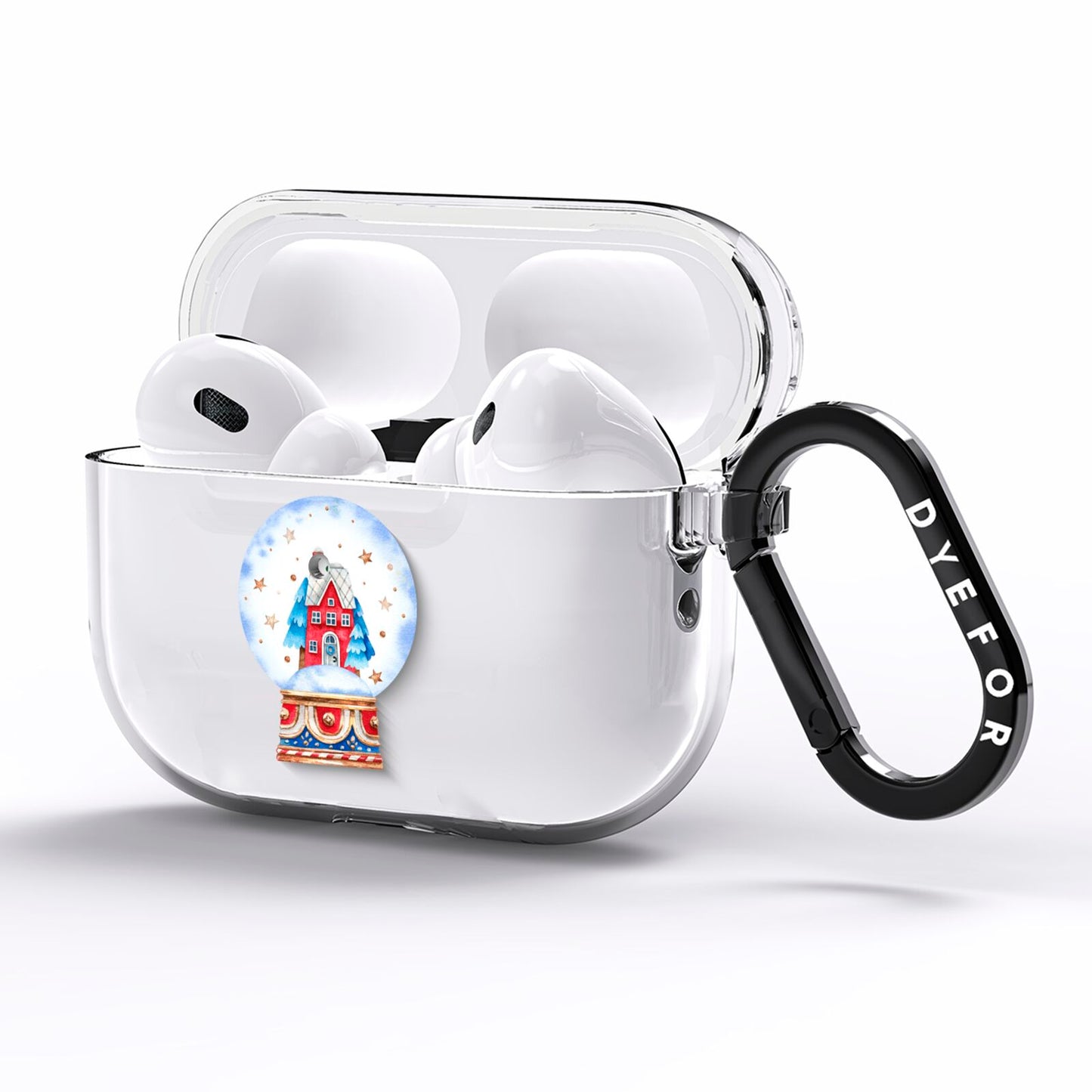 Christmas Snow Globe Pattern AirPods Pro Clear Case Side Image