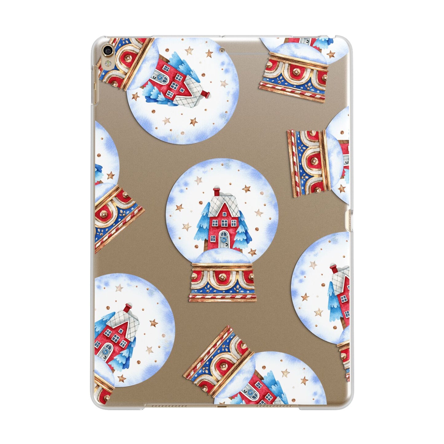 Christmas Snow Globe Pattern Apple iPad Gold Case