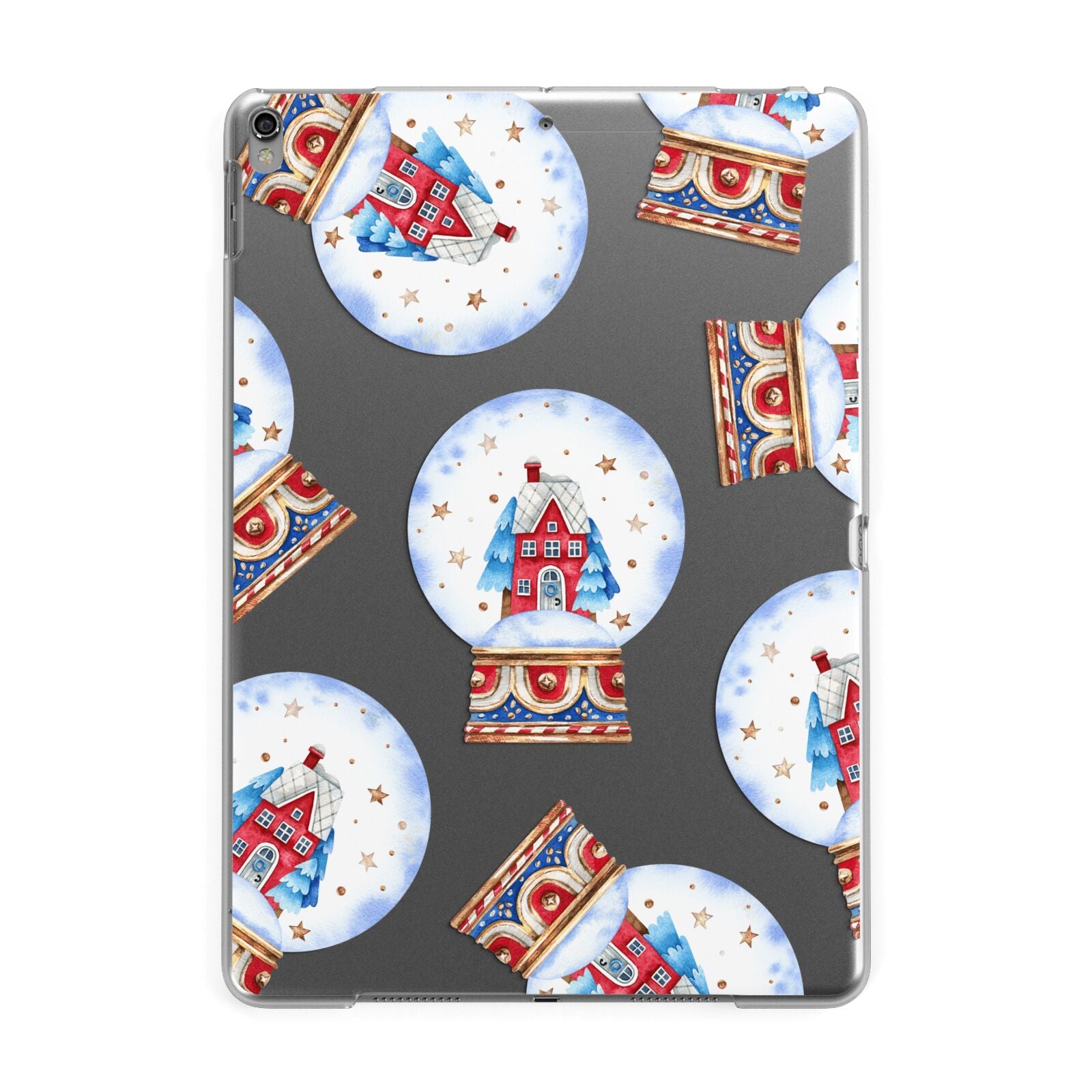 Christmas Snow Globe Pattern Apple iPad Grey Case