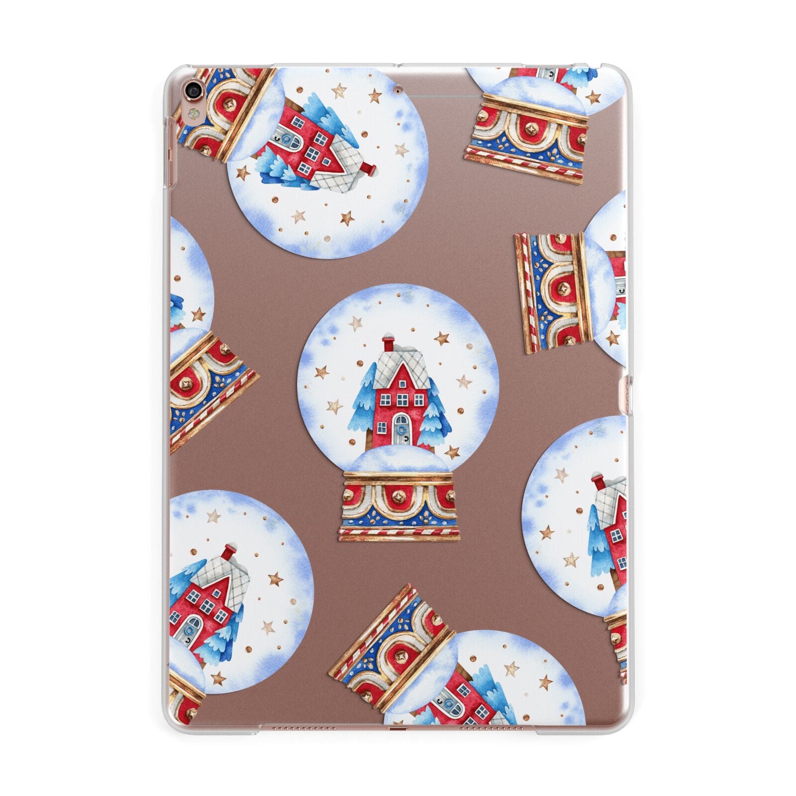Christmas Snow Globe Pattern Apple iPad Rose Gold Case