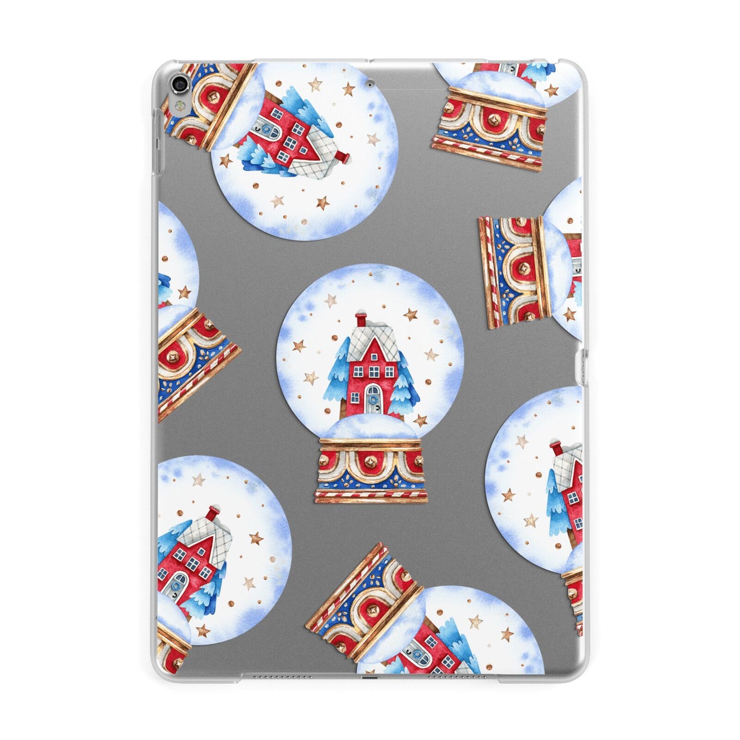 Christmas Snow Globe Pattern Apple iPad Silver Case