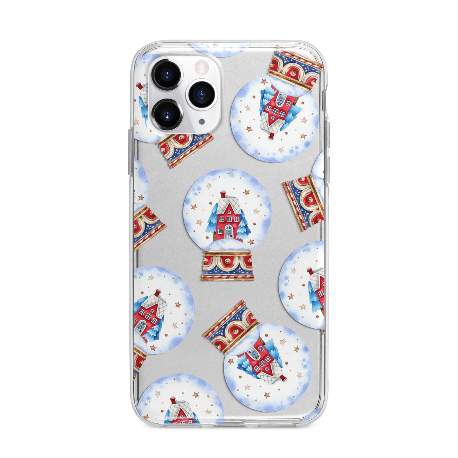 Christmas Snow Globe Pattern Apple iPhone 11 Pro Max in Silver with Bumper Case