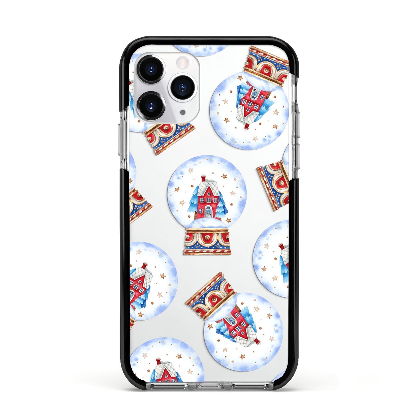 Christmas Snow Globe Pattern Apple iPhone 11 Pro in Silver with Black Impact Case