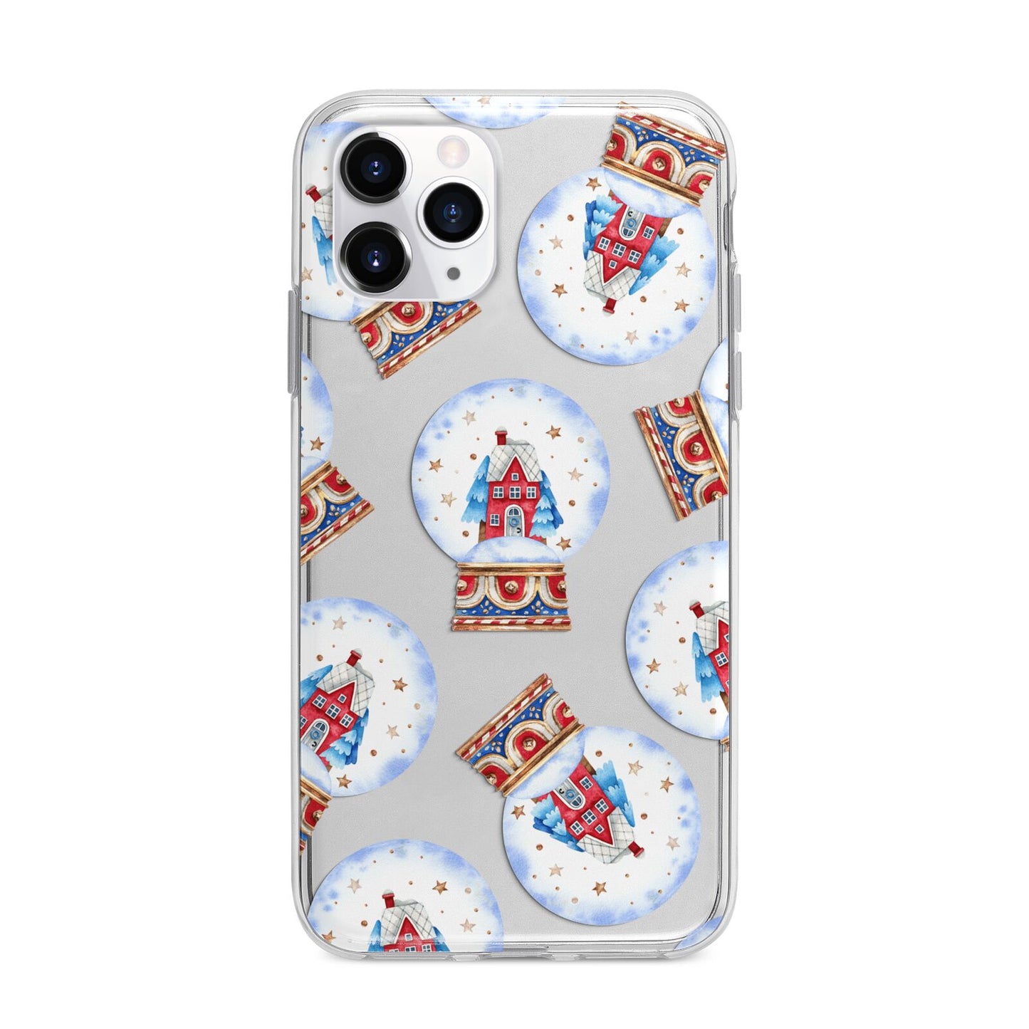 Christmas Snow Globe Pattern Apple iPhone 11 Pro in Silver with Bumper Case