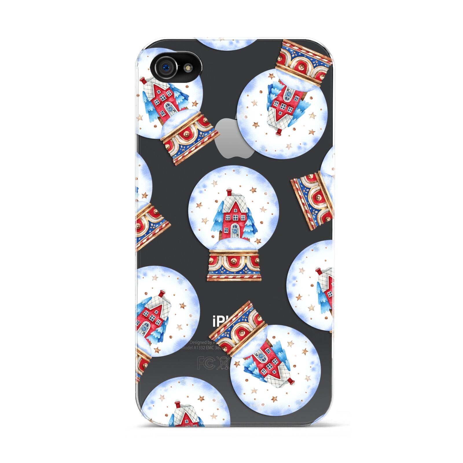 Christmas Snow Globe Pattern Apple iPhone 4s Case