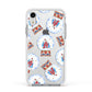 Christmas Snow Globe Pattern Apple iPhone XR Impact Case White Edge on Silver Phone