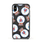 Christmas Snow Globe Pattern Apple iPhone Xs Impact Case Black Edge on Black Phone