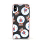 Christmas Snow Globe Pattern Apple iPhone Xs Impact Case Pink Edge on Black Phone