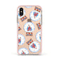 Christmas Snow Globe Pattern Apple iPhone Xs Impact Case Pink Edge on Gold Phone