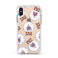 Christmas Snow Globe Pattern Apple iPhone Xs Impact Case White Edge on Gold Phone
