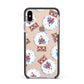 Christmas Snow Globe Pattern Apple iPhone Xs Max Impact Case Black Edge on Gold Phone