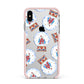 Christmas Snow Globe Pattern Apple iPhone Xs Max Impact Case Pink Edge on Silver Phone