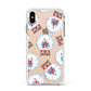 Christmas Snow Globe Pattern Apple iPhone Xs Max Impact Case White Edge on Gold Phone