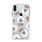 Christmas Snow Globe Pattern Apple iPhone Xs Max Impact Case White Edge on Silver Phone