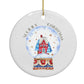 Christmas Snow Globe Pattern Circle Decoration Back Image