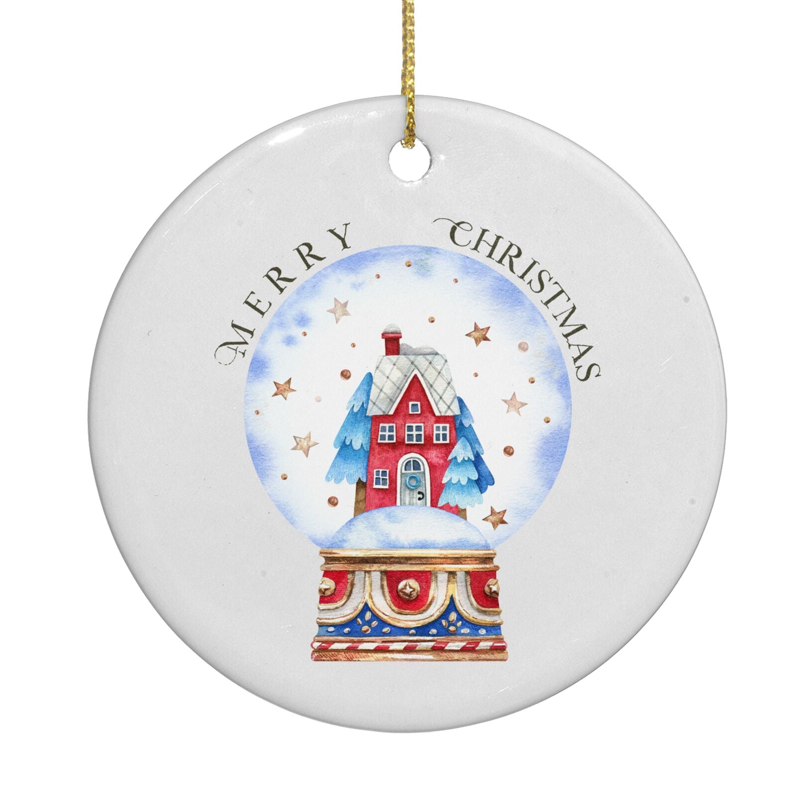 Christmas Snow Globe Pattern Circle Decoration