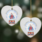 Christmas Snow Globe Pattern Heart Decoration on Christmas Background