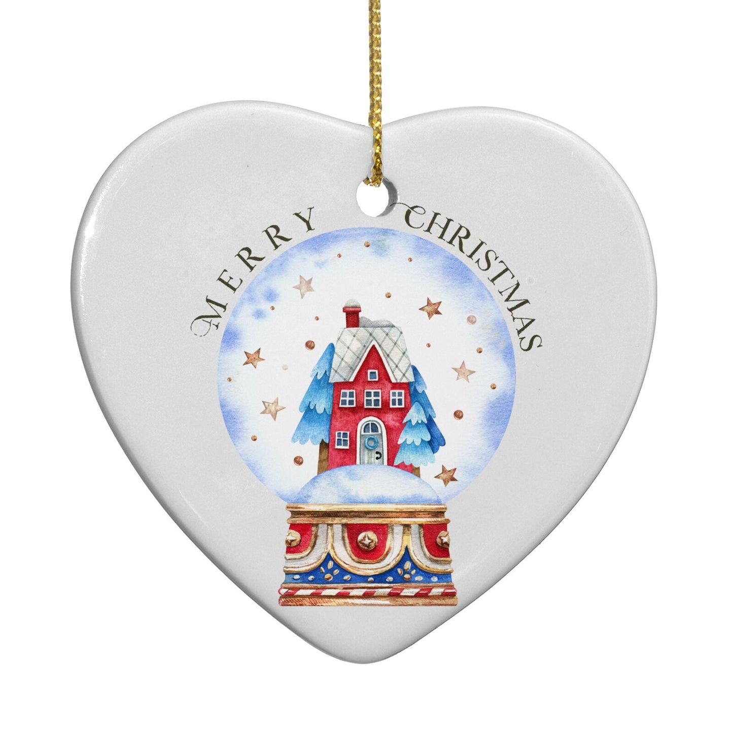 Christmas Snow Globe Pattern Heart Decoration