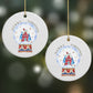 Christmas Snow Globe Pattern Round Decoration on Christmas Background