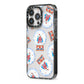 Christmas Snow Globe Pattern iPhone 13 Pro Black Impact Case Side Angle on Silver phone
