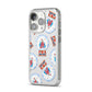 Christmas Snow Globe Pattern iPhone 14 Pro Clear Tough Case Silver Angled Image
