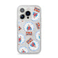 Christmas Snow Globe Pattern iPhone 14 Pro Glitter Tough Case Silver