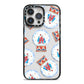 Christmas Snow Globe Pattern iPhone 14 Pro Max Black Impact Case on Silver phone